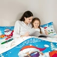 thumbnail image 4 of Feelyou Santa Claus Child Bedding Comforter Set 7-Piece, Merry Christmas King Bedding Sets, Kawaii Cartoon Snowman Reversible Bed Sheets, Microfiber Bedroom Decor, 4 of 7