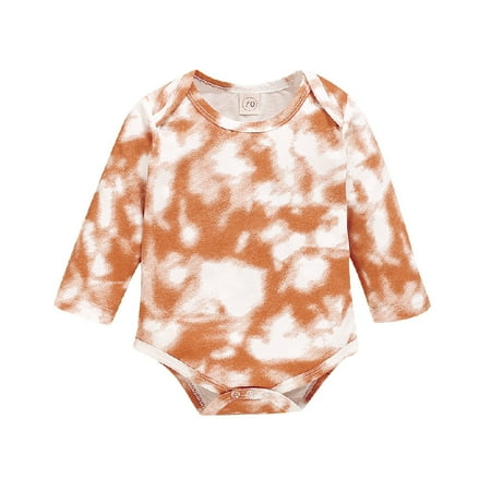 

Fesfesfes Newborn Baby Jumpsuit Boys Girls Long Sleeve Rainbow Tie-Dye Romper Bodysuit Clothes Clearance Under $10