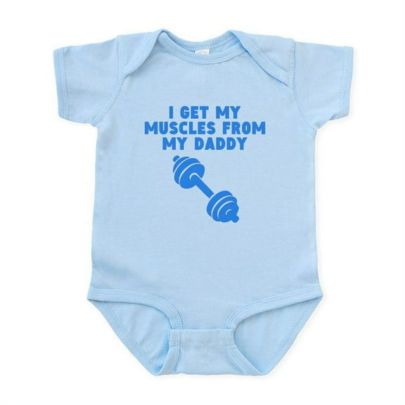 CafePress - Muscles From My Daddy Body Suit - Baby Light Bodysuit, Size Newborn - 24 Months