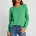 thumbnail image 5 of Besolor Long Sleeve Shirts for Women Crewneck Lightweight Casual Loose T-Shirt Solid Color Basic Tees Tops(Small,Mint Green), 5 of 7