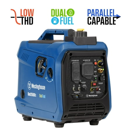Westinghouse 2550 Peak Watt Dual Fuel Portable Inverter Generator, Gas or Propane with CO Sensor