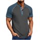 thumbnail image 2 of pstuiky camisetas de hombre, Blusa informal de manga corta con cuello vuelto y media cremallera para hombre camisas casuales para hombre s, 2 of 7