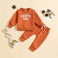 thumbnail image 2 of Toddler Boy Clothes Winter Fall Winter Girls Long Sleeve Letter Hoodie Pants Set Children's Set DADDY's GIRL Multi Color Letter Printed Sweatpants Fall Kids 2 Piece Outfit 3-6 Months, 2 of 5