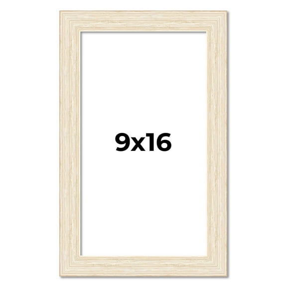 9x16 Frame White Barnwood Picture Frame - Modern Photo Frame Includes UV Acrylic Shatter Guard