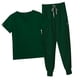 thumbnail image 4 of Conjunto de uniforme para mujer, traje cómodo, sencillo, con múltiples bolsillos, ligero, escote en V, duradero, informal, pantalones de , Verde m Color verde M Salvador Blusa y pantalones médicos, 4 of 10