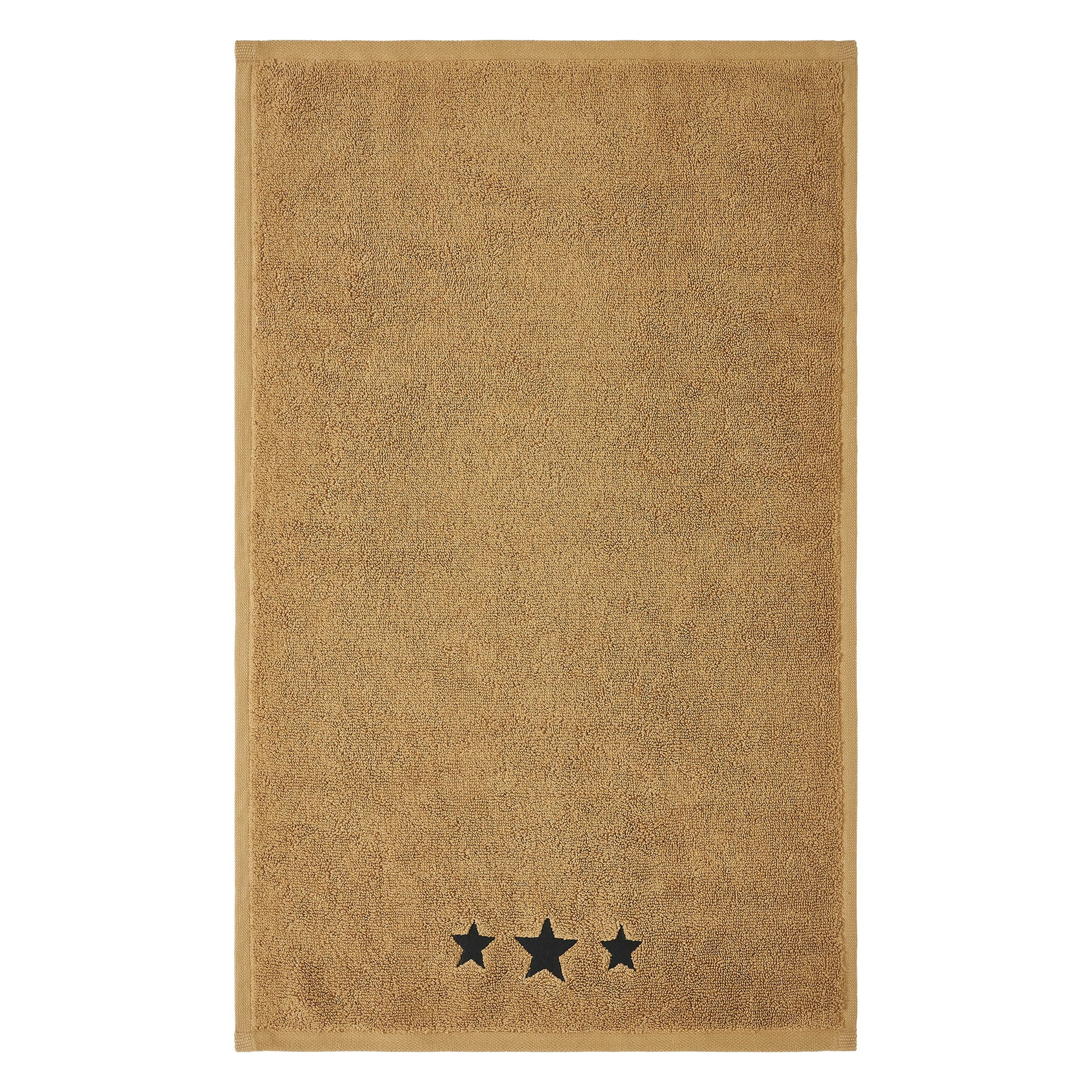 VHC Brands Black Stars Tan Hand Towel Set of 2 16x26