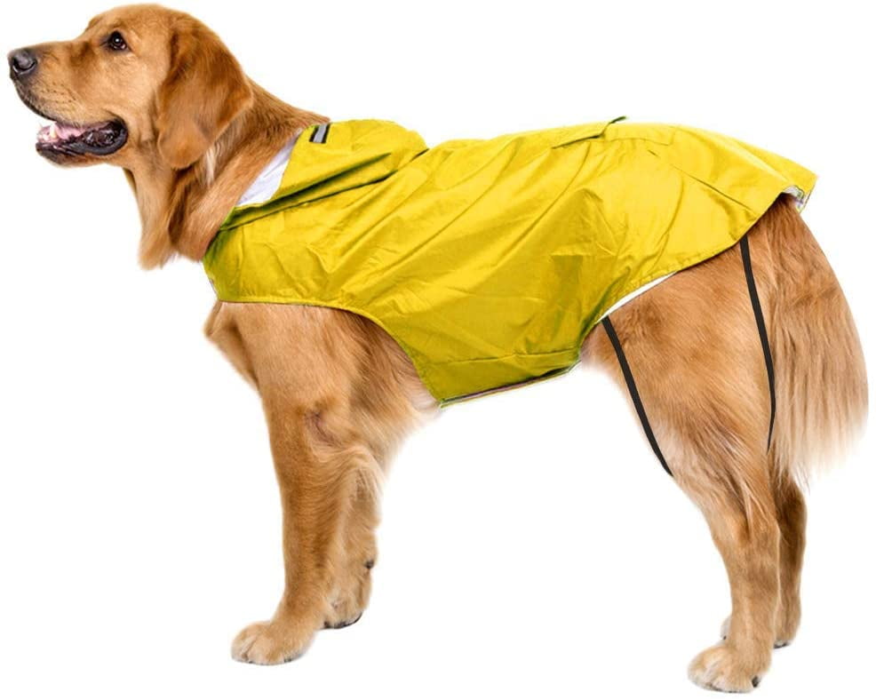 Waterproof Dog Raincoat Rainwear Reflective Rain Coat Hoodie Dog Clothes S-5XL