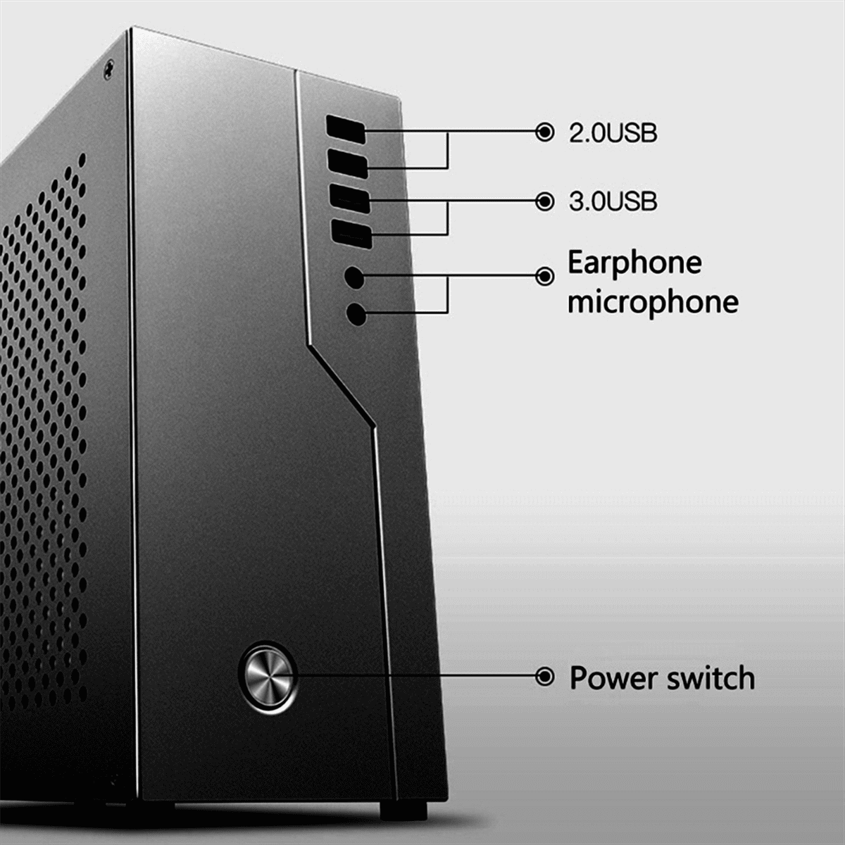 Mini Compute Case for ITX Compute HTPC Host for Case ITX Small Chassis All Aluminum,1 * Compute Case,Black