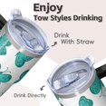 thumbnail image 4 of Butterfly 20oz Stainless Steel Tumbler with Handle and Straw – Insulated Travel Cup with Sliding Lid, 360° Full Wrap Printed Mug for Home, Outdoor & Sports Use, Spring, 4 of 6
