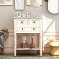 thumbnail image 2 of Narrow Console Table, Slim Sofa Table with Three Storage Drawers and Bottom Shelf for Entryway and Living Room, 2 of 12