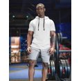 thumbnail image 4 of COOFANDY Men's Short Sleeve Sweatshirts Gym Workout Lightweight Pullover athletic hoodies muscle fit Hood T Shirts, 4 of 6