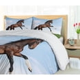 thumbnail image 5 of Ambesonne Nature Duvet Cover Set, Horse Pacing on Grass, 2-Calking, Blue Green Brown, 5 of 7