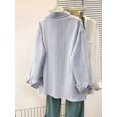 thumbnail image 4 of Women Regular‑Fit Striped Collared Long‑Sleeve Button‑Up Shirt, Casual Daily Blouse, 4 of 11