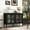 Glass-Black, variant on HLR 47.6" Modern Vintage Sideboards Buffet Cabinet with 4 Lattice Glass Door, Green