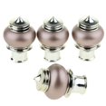 thumbnail image 1 of 4Pcs Pack Curtain Pole Ends Decorative Curtain Rod Ends Window Drapery Curtain Rod Finials Dia. 28mm , Rose Gold, as described, 1 of 7