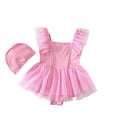 thumbnail image 4 of Toddler Girls Swimsuit One Piece Bathing Suit with Mesh Skirt Quick Dry Summer Beach Swimsuits for Girls Toddler Bathing Suit for Girls 2-3 Years, 4 of 4