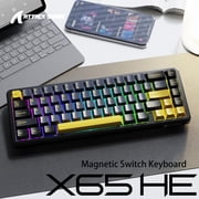 ATTACK SHARK X65 HE Magnetic Switch Rapid Trigger Keyboard 65% Wired Gaming Keyboard with 8000 Hz Polling Rate, 0.01mm RT Accuracy, PBT Keycaps, QMK Driver, RGB