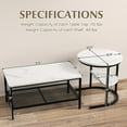 thumbnail image 3 of Gymax Nesting Coffee Table Set of 2 Faux Marble Top Detachable w/ Storage Shelf Black, 3 of 10