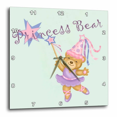 Bears Ncaa Wall Clock - 3dRose Princess Bear, Wall Clock, 15 by 15-inch