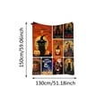 thumbnail image 3 of Halloween Throw Blanket Gifts for Adults Kids, Patchwork Pattern Soft Flannel Blankets for Bed Couch - 50"×60", 3 of 6