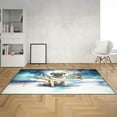 thumbnail image 2 of Hello Winter Pug Welcome Snowy Night Watercolor Vintage Indoor Rug Dog Lover Gifts Carpet Living Bed Room Sofa Home Decor - 01011, 2 of 5