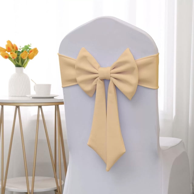 Uuiauoio Spandex Chair Sashes for Wedding Elastic Chair Bows Sashes Universal Decorative for Party Baby Shower Ceremony Reception Banquet Decorations
