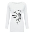 thumbnail image 3 of Mode Femme Décontractée Imprimé Col Rond T-shirt Manches Longues Ample Blouse Pull, 3 of 6
