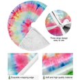 thumbnail image 2 of 35.4" Lovely Christmas Tree Skirt, Small Mini Tree Skirt Ornament with Christmas Santa Claus Elk Moon House for Party Holiday Home Christmas Decorations (Tie Dye), 2 of 12