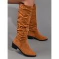 thumbnail image 5 of Women's Tall Slouch Boots 2023 New Mid Calf Spice Casual Lightweight Warm Boots, 5 of 8