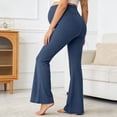 thumbnail image 4 of Gyujnb Cross V Waist Maternity Bootcut Jeans Stretch Denim High Waist Belly Support Slim Flared Pregnancy Daily Trousers,L, 4 of 5