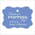 thumbnail image 1 of 100 PCS Personalized Baby Shower Favors Tags Custom Quote Thank You For Popping By Baby Shower Gift Hang Tags, 1 of 1