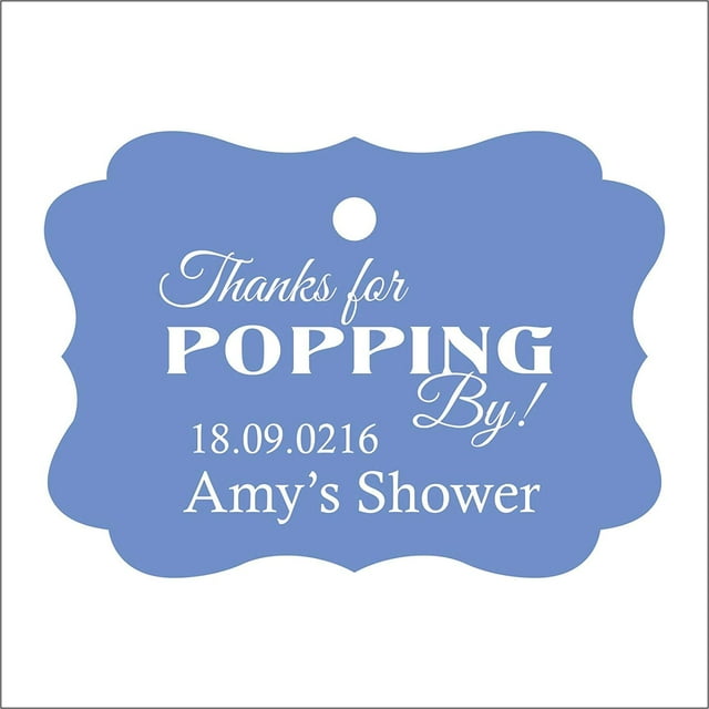 100 PCS Personalized Baby Shower Favors Tags Custom Quote Thank You For Popping By Baby Shower Gift Hang Tags