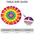 thumbnail image 6 of Rainbow Tie Dye Ray Circle Pattern Round Fitted Tablecloth with Elastic Edge,Dining Table Cover Waterproof,Outdoor Round Tablecloth for Camping,Dining,Indoor and Outdoor, 6 of 7
