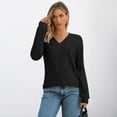thumbnail image 3 of SUNBS Long Sleeve Shirts for Women Tunic Sweaters Casual V Neck Fall Winter Fashion Clothes, Sizes S-2XL, 3 of 8