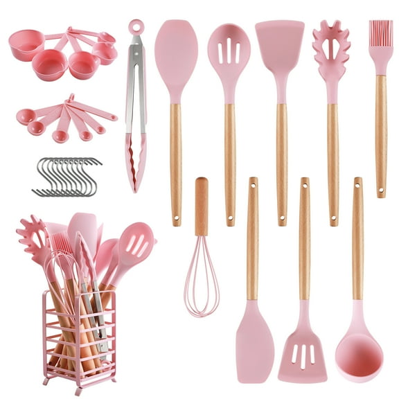 Juego de utensilios de cocina de silicona Hecef 32 piezas resistente al calor 446 °F sin BPA