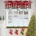 thumbnail image 4 of Christmas Snowman Valances for Windows, 42 x 18in, Tree Winter Bird Berry Red Wood Grain Rod Pocket Kitchen Valance Curtain Light Filtering Window Treatments for Living Room Bedroom, 1 Panel, 4 of 7