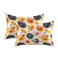 thumbnail image 2 of Haosy Satin Pillowcase for Hair and Skin Standard Cooling Silk Pillow Case with Envelope Closure Cow Hats and Flowers 20"x26", 2 of 9