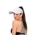 thumbnail image 2 of SkyAuks Sun Hats for Women with Hat Clip, Elastic Knitted Empty Top Sports Hat, White, 2 of 9