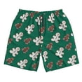 thumbnail image 3 of Uemuo Gingerbread Snowman Cookies Pattern Men's Swim Trunks Hawaiian Beach Bathing Suit Swimsuits Beach Quick-Dry Shorts with Pockets-Large, 3 of 9