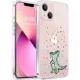 thumbnail image 1 of Case Compatible with iPhone 13 Case Clear with Design Embossed Pattern Soft TPU Bumper Slim Protective 6.1 Inch (Rainbow Dinosaur), 1 of 8
