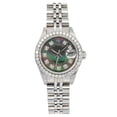 thumbnail image 1 of Pre-Owned Rolex Datejust 26MM 69174 Black Mother of Pearl Diamond Dial Diamond Bezel Stainless Steel Jubilee Bracelet, 1 of 8