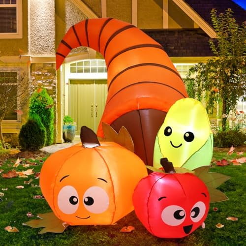 Thanksgiving Inflatables 5.6FT Long Fruit Combo with Built-in LEDs Blow Up Yard Decoration for Holiday Party Indoor Outdoor Garden Lawn$$Garden & Patio