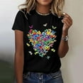 thumbnail image 2 of TINZ T-Shirt Décontracté à Col Rond à Manches Courtes Imprimé pour Femme Hauts d'Exercice T-Shirts à Manches Courtes pour Femme T-Shirts de Tennis Femme Chemise pour Femme T-Shirts à Manches Courtes en Spandex pour Femme T-Shirt Femme Été, 2 of 4