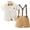 Beige1, variant on Toddler Baby Boy Outfits Boys Gentleman Wedding Suits Set Summer Formal Short Shirt/Bowtie/Suspender 1-5T
