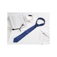 thumbnail image 5 of INSPIRE CHIC Men's Solid Color Narrow Stripes Necktie Graduation Suit Formal Ties Dark Blue, 5 of 5