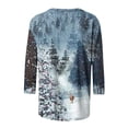 thumbnail image 5 of SELONE Women Christmas Tops 3/4 Sleeve Xmas Pullover Tops Christmas Tree Tees Blouses Christmas Themed Clothing Christmas Outfits Ideas Holiday Attire Party Collection Xmas Apparel White M, 5 of 5