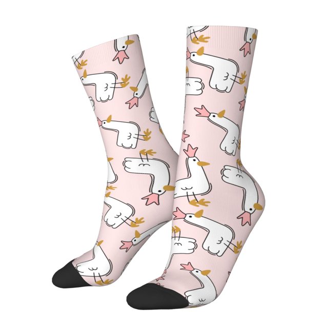 Fotbe Goose Queen Calcetas Largas con Estampado para Hombre y Mujer – Calcetas de Compresión Transpirables y Elásticas, Viajar y Uso Diario Talla 5-11