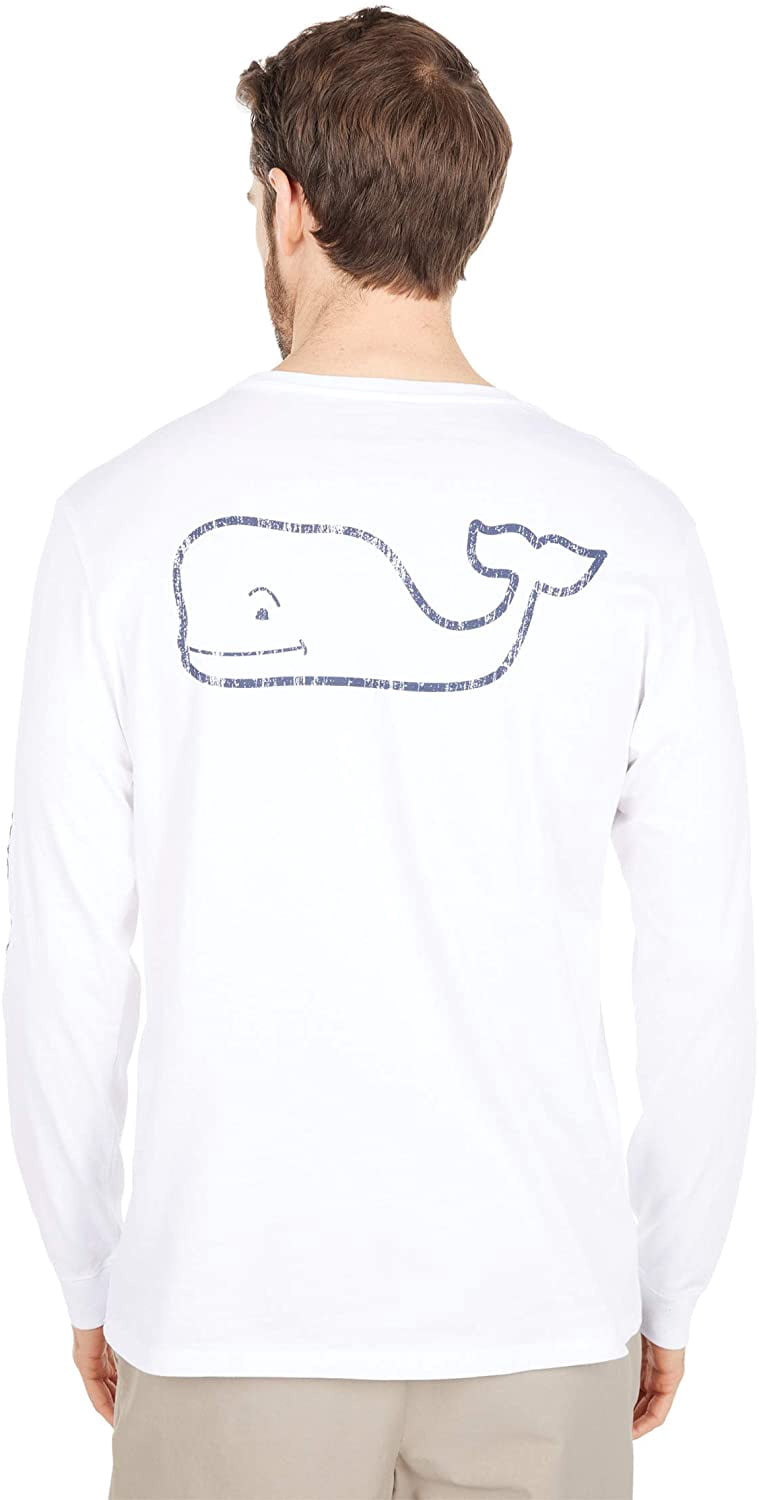 vineyard vines Mens Long Sleeve Vintage Whale Pocket T-Shirt X-Small White  Cap - Walmart.com