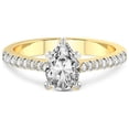 thumbnail image 3 of 2 Carat IGI Certified Pear Shape Lab Grown Diamond Engagement Ring | 14K Yellow Gold | Amy Tapered Eternity Lab Diamond Ring | FG-VS1-VS2 Quality Friendly Diamonds, 3 of 5