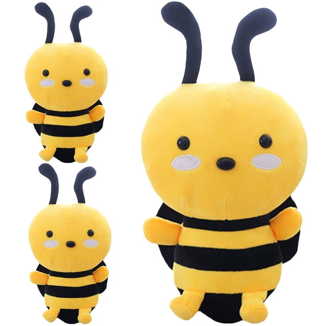 KAKOWELY 3 piezas de peluche de abeja, almohada de peluche, juguete decorativo de abeja.